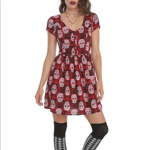 Red Plaid and Skull Dress